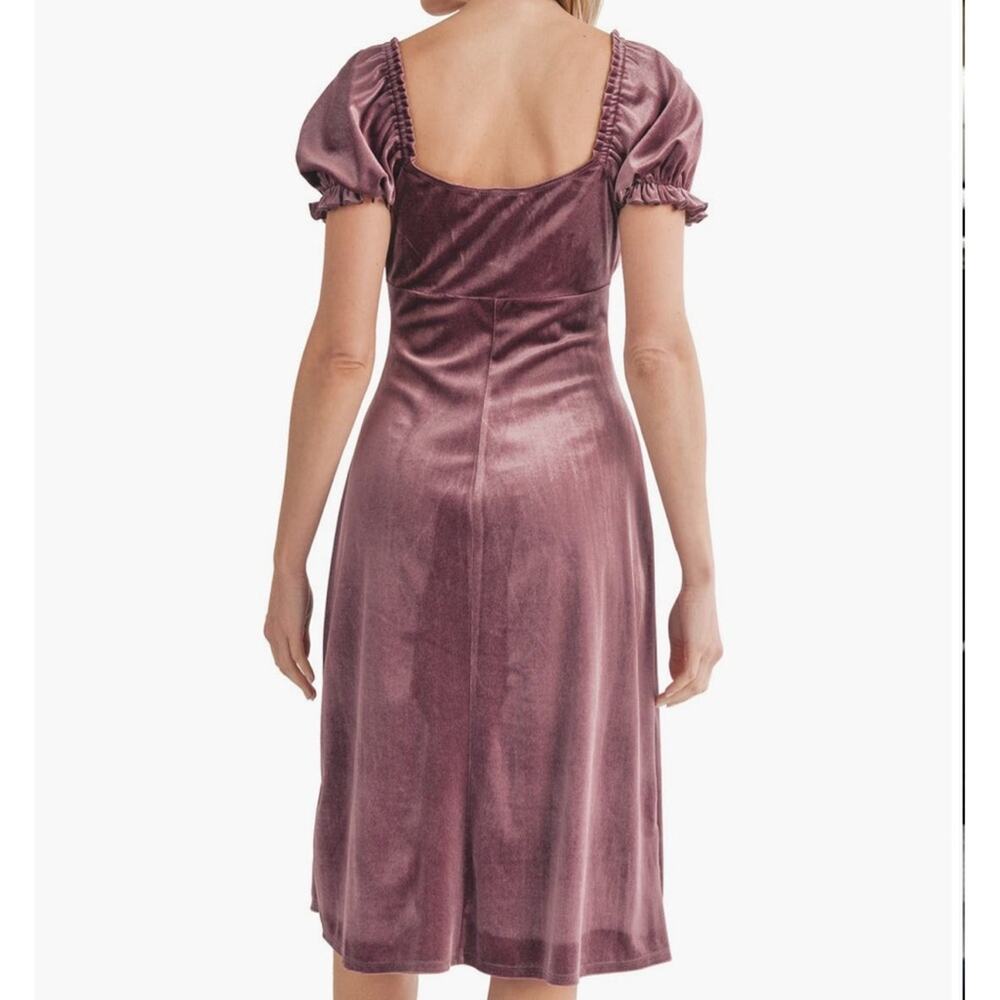 All in Favor Puff Sleeve Crushed Velvet Size S - Picture 2 of 6